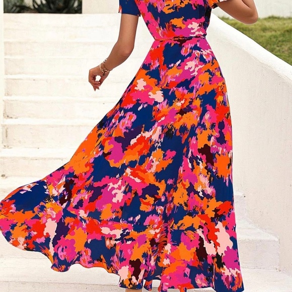 Pretty Garden Wrap Dress Large - Picture 2 of 6